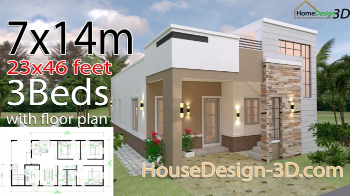 Desain rumah ukuran 7x14 3 kamar