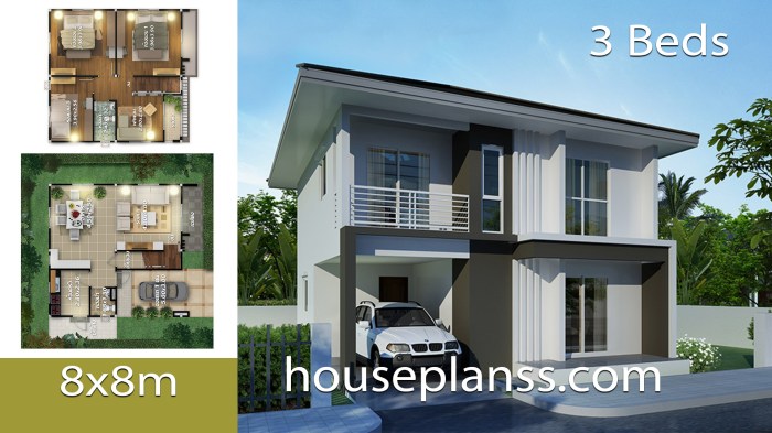 Desain rumah minimalis ukuran 8x8