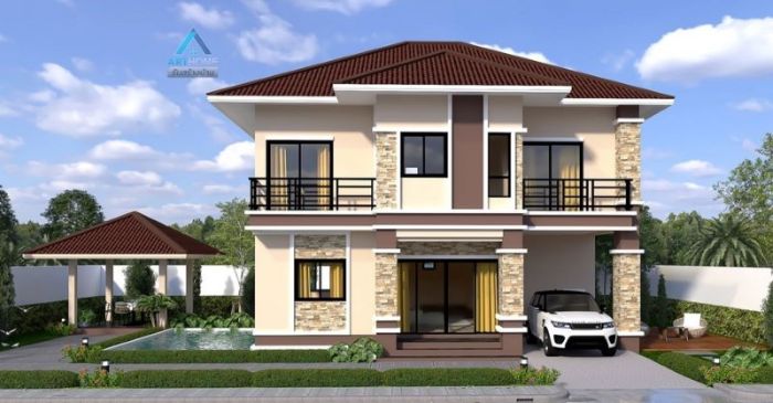 Desain rumah ukuran 3x9 dua lantai