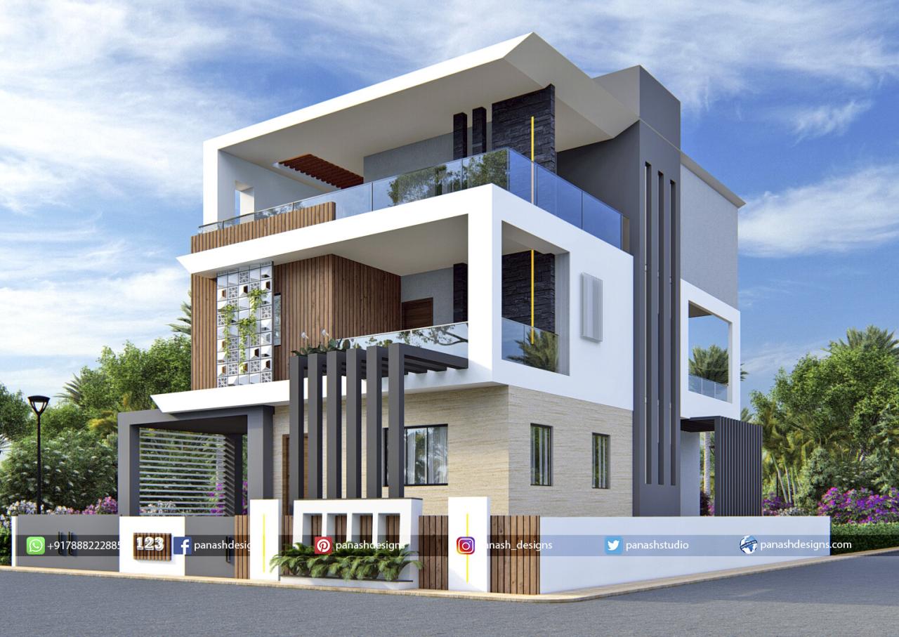 Desain rumah modern 3 lantai