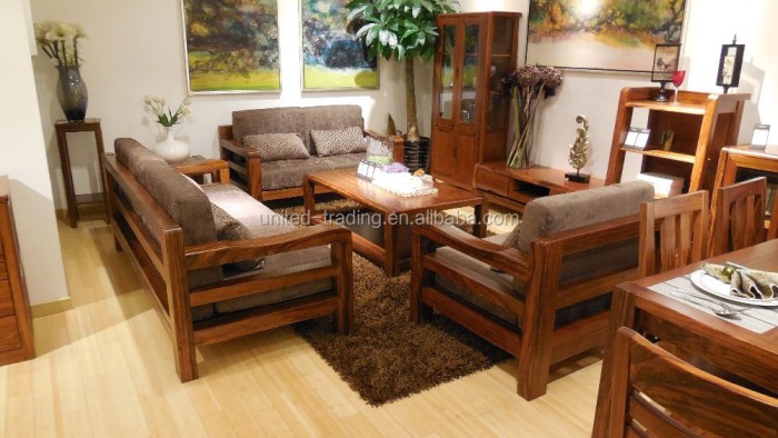 Wood furniture living room solid sofa interior design