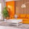 Orange Sofa Wohnzimmer Einrichtungsideen