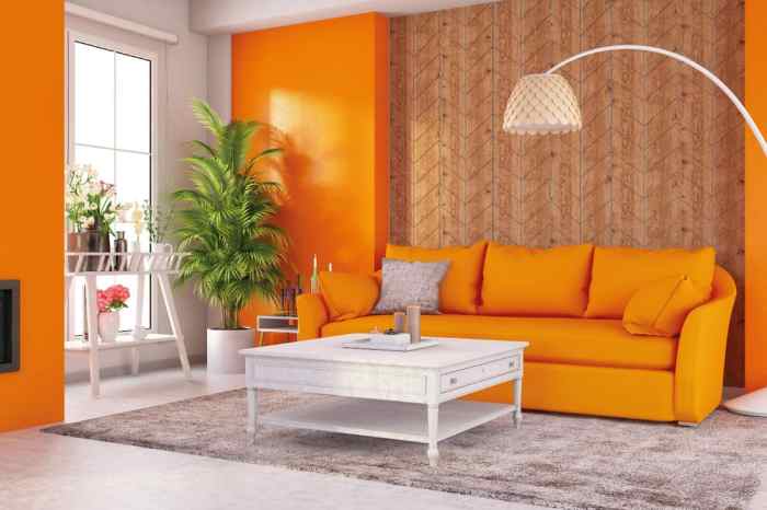 Orange Sofa Wohnzimmer Einrichtungsideen